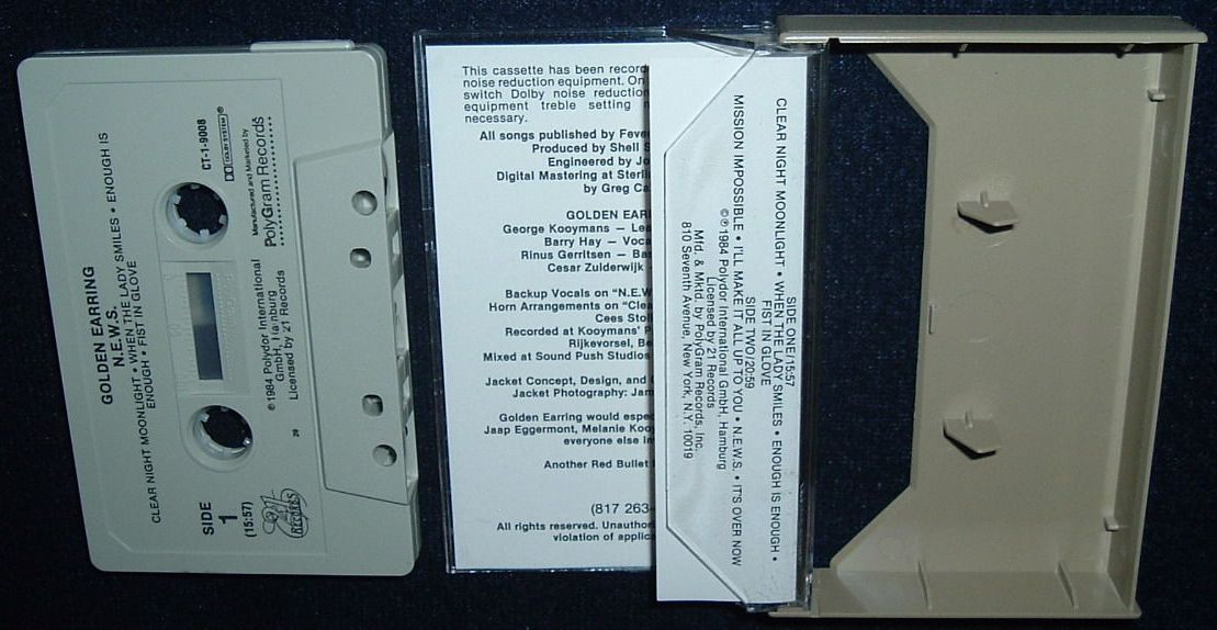 Golden Earring News cassette box inlay front 1984